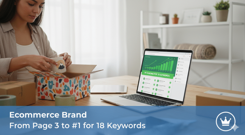 Ecommerce Brand: From Page 3 to #1 for 18 Keywords